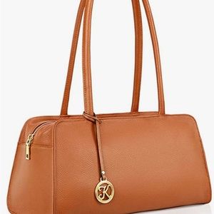 Kattee Leather Purse for Women Small Top-handle Tote Bag Satchel Shoulder Bags.